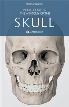 Visual guide to the anatomy of the skull - book cover - Anatomy.app